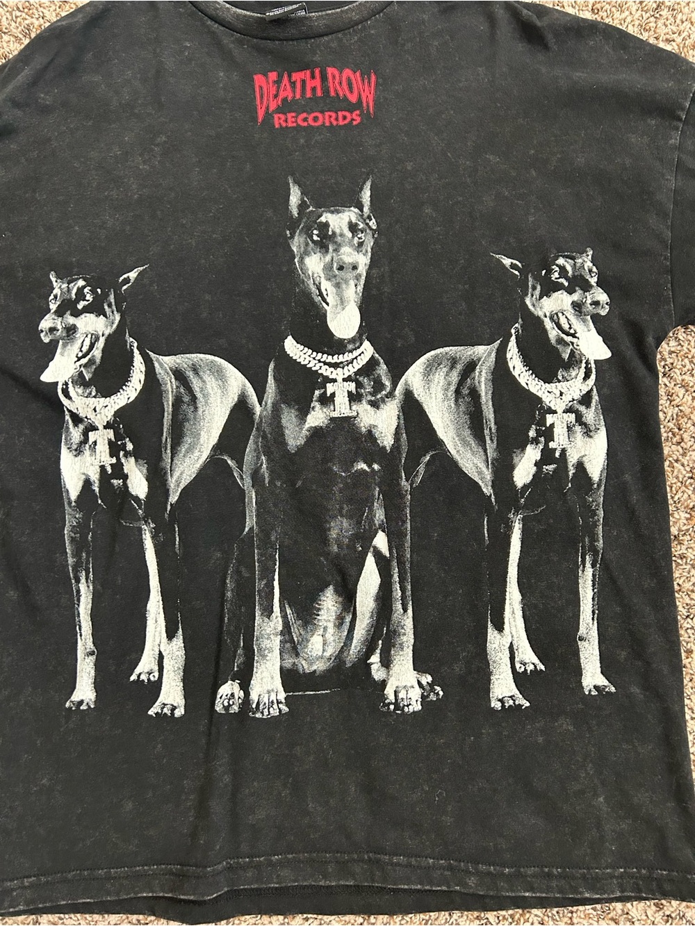 Urban Outfitters Black Graphic Doberman Tee with Red Logo - Picture 2 of 4
